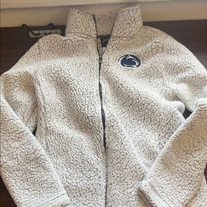 NCAA Penn State Logo Sherpa Jacket in Gray